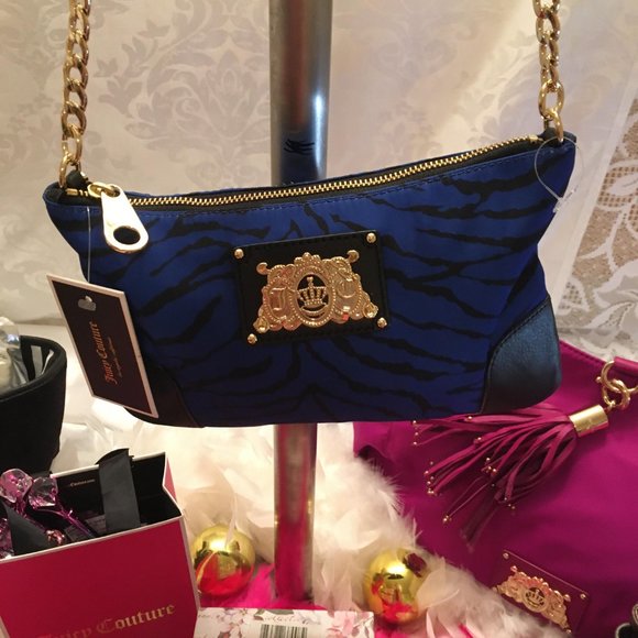 RARE AMAZING vintage brand new zebra print purse and sapphire blue necklace set! - Picture 9 of 12